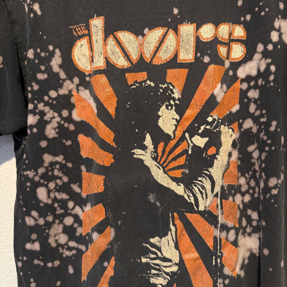 The Doors Band‎ T Shirt Graphic Tee Bleach Splatter Distressed Rock Concert